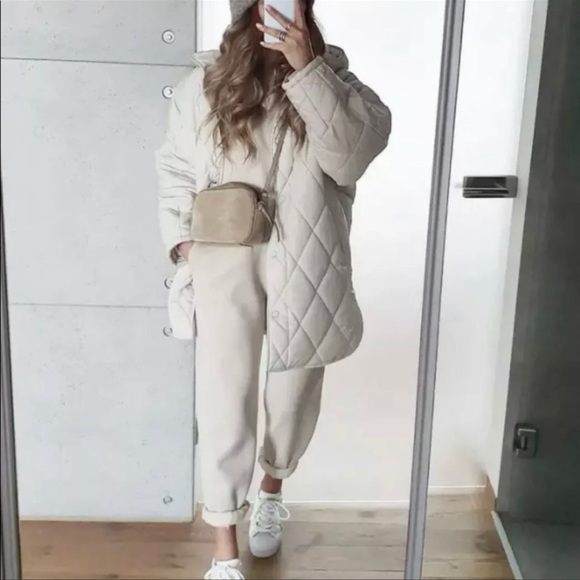 LAST 1!🔥ZARA OVERSIZED QUILTED PUFFER WATER REPELLENT COAT - Picture 10 of 16